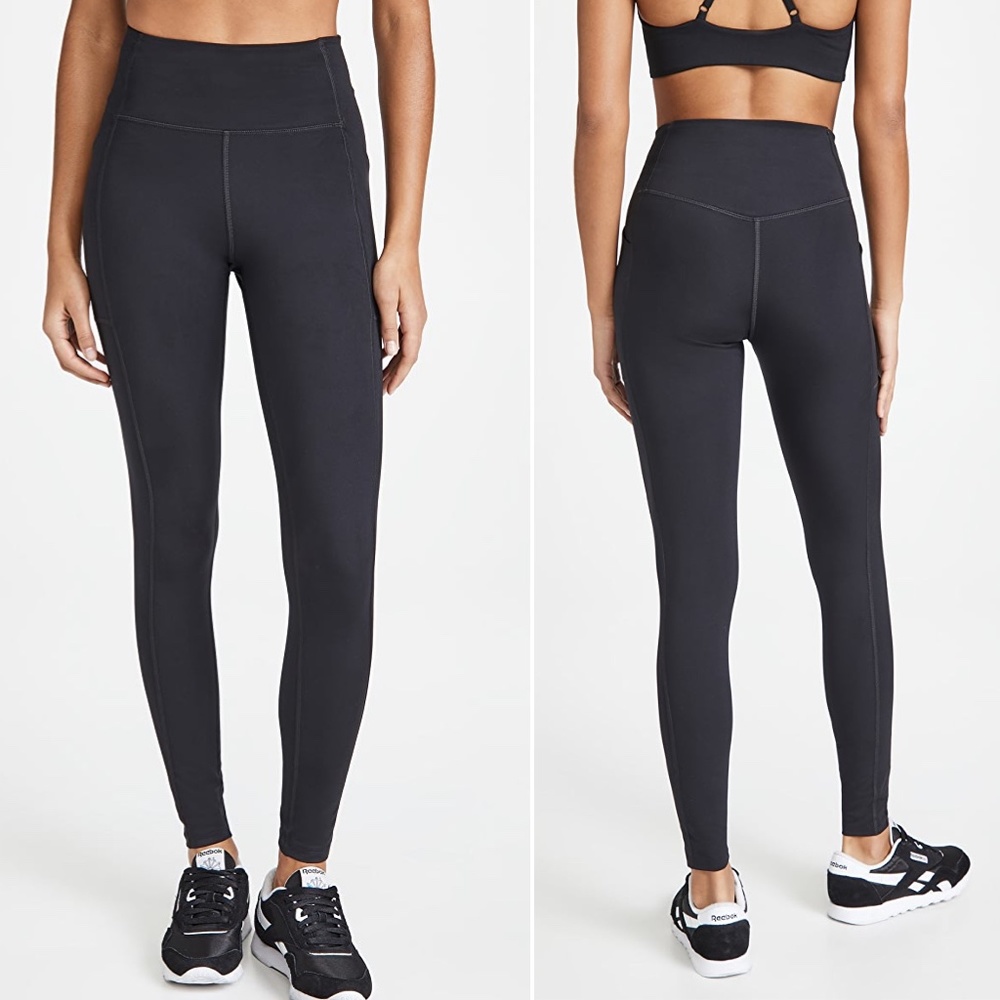 Girlfriend Collective Leggings Pocket High Rise Compressive 7/8 Black Large NWT